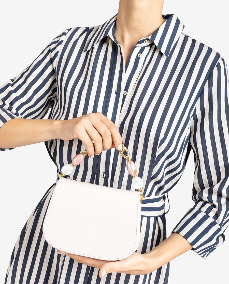 Sac à main Unisa avec chaîne et ornements - Blanc