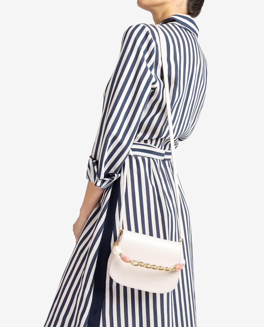 Sac à main Unisa avec chaîne et ornements - Blanc