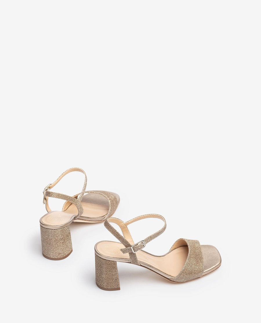 Sandales en tissu brillant Unisa pour femme - Bronze