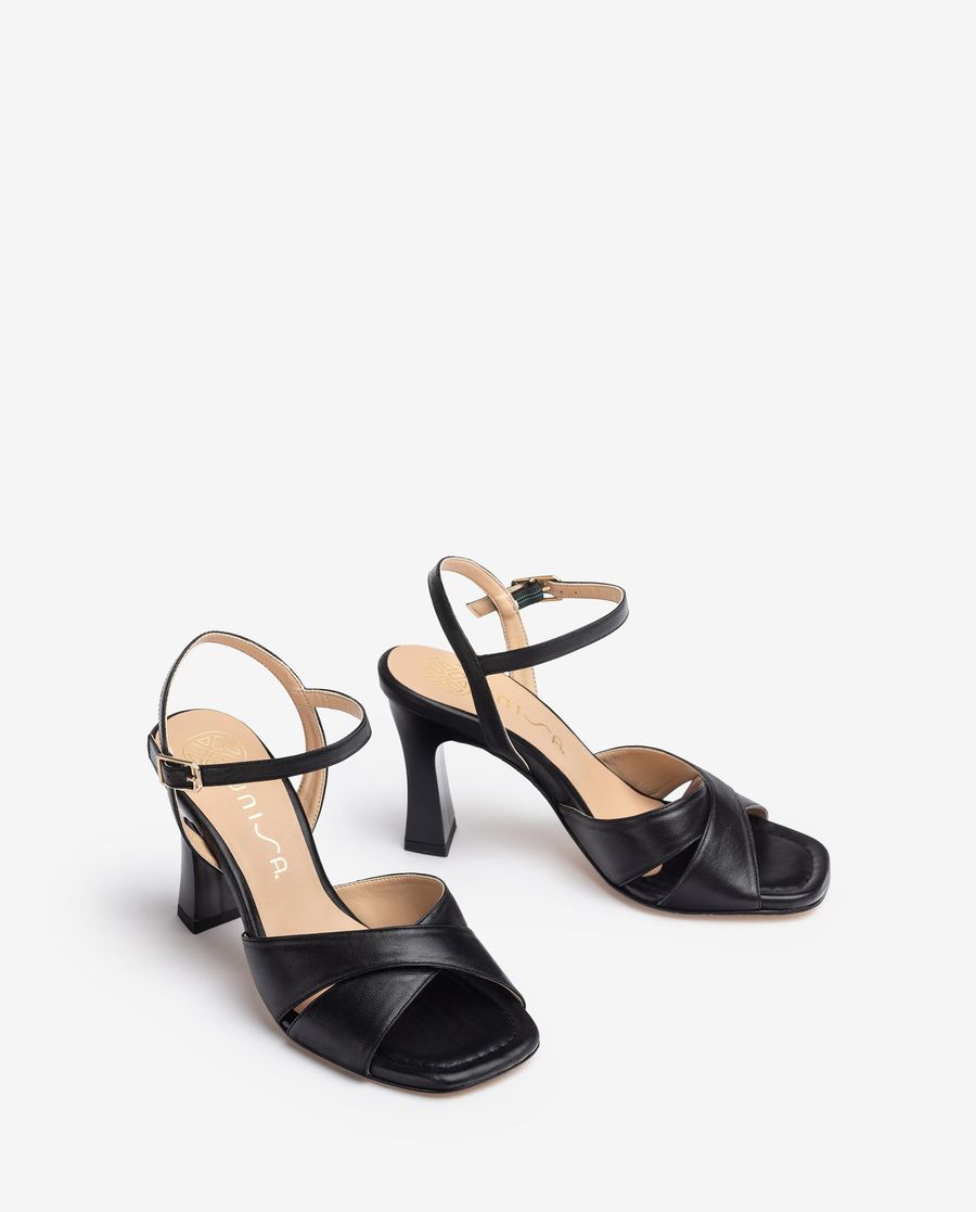 Sandales à lanières croisées Unisa pour femme - Noir