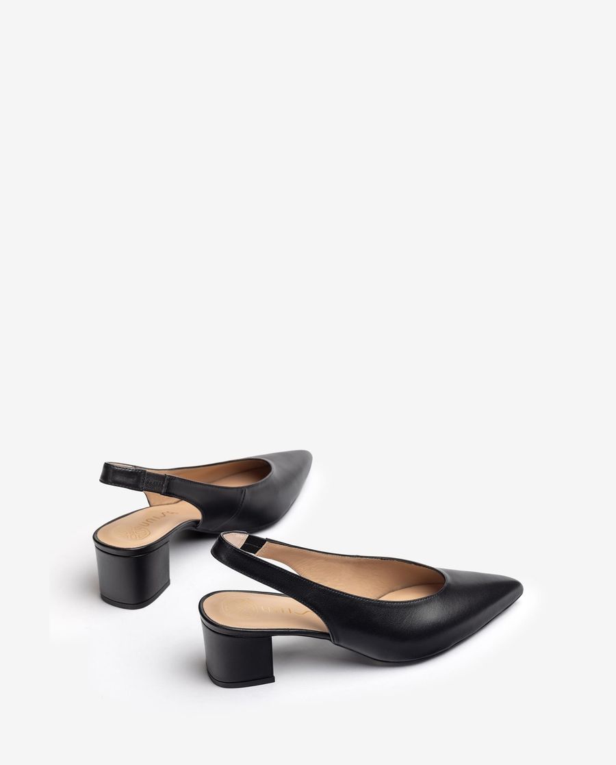 Chaussures Unisa à bout pointu et bride arrière pour femme - Noir