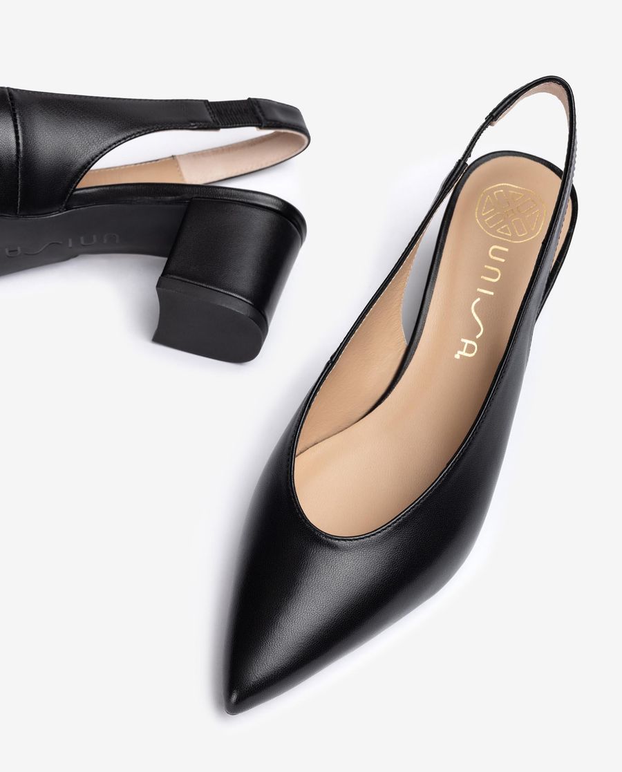 Chaussures Unisa à bout pointu et bride arrière pour femme - Noir
