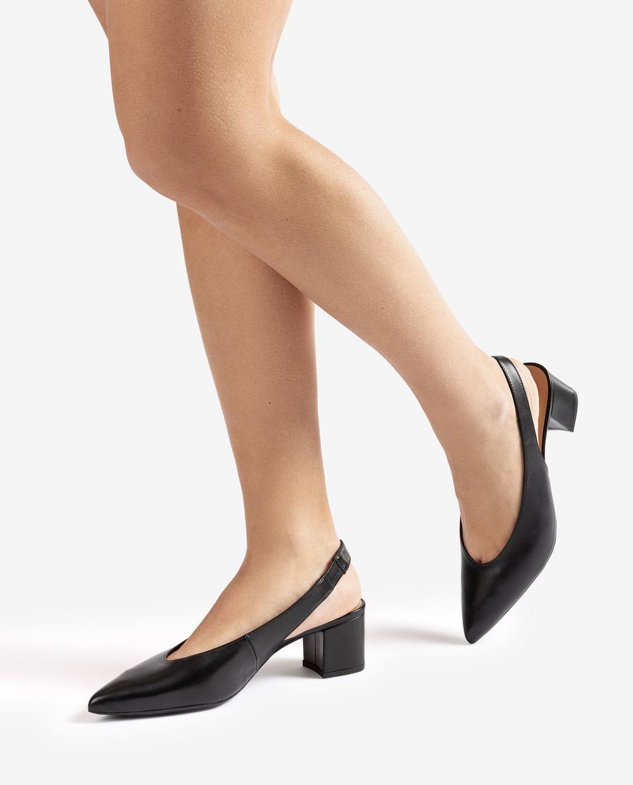 Chaussures Unisa à bout pointu et bride arrière pour femme - Noir