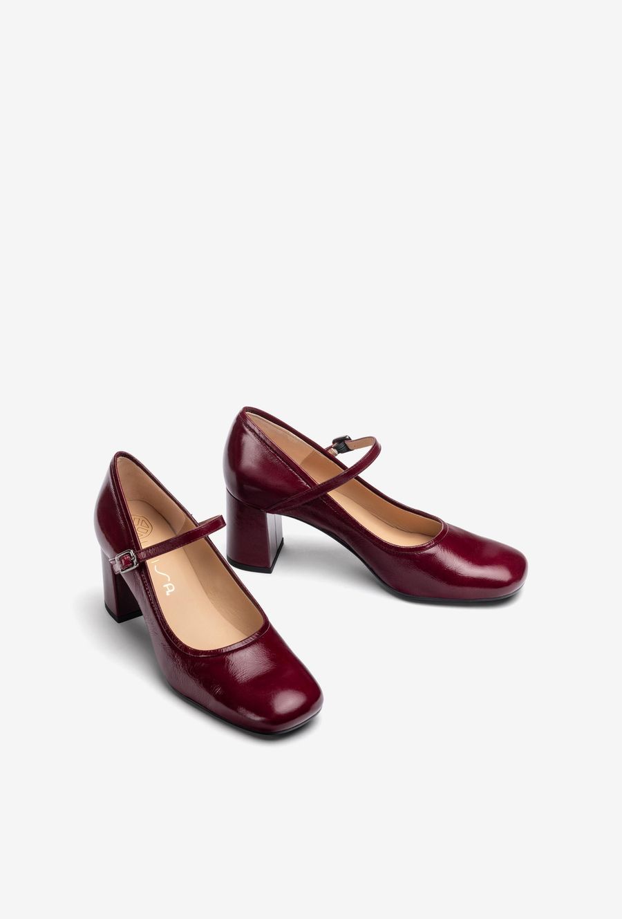 Ballerines Mary Jane à talon carré Unisa - Rouge