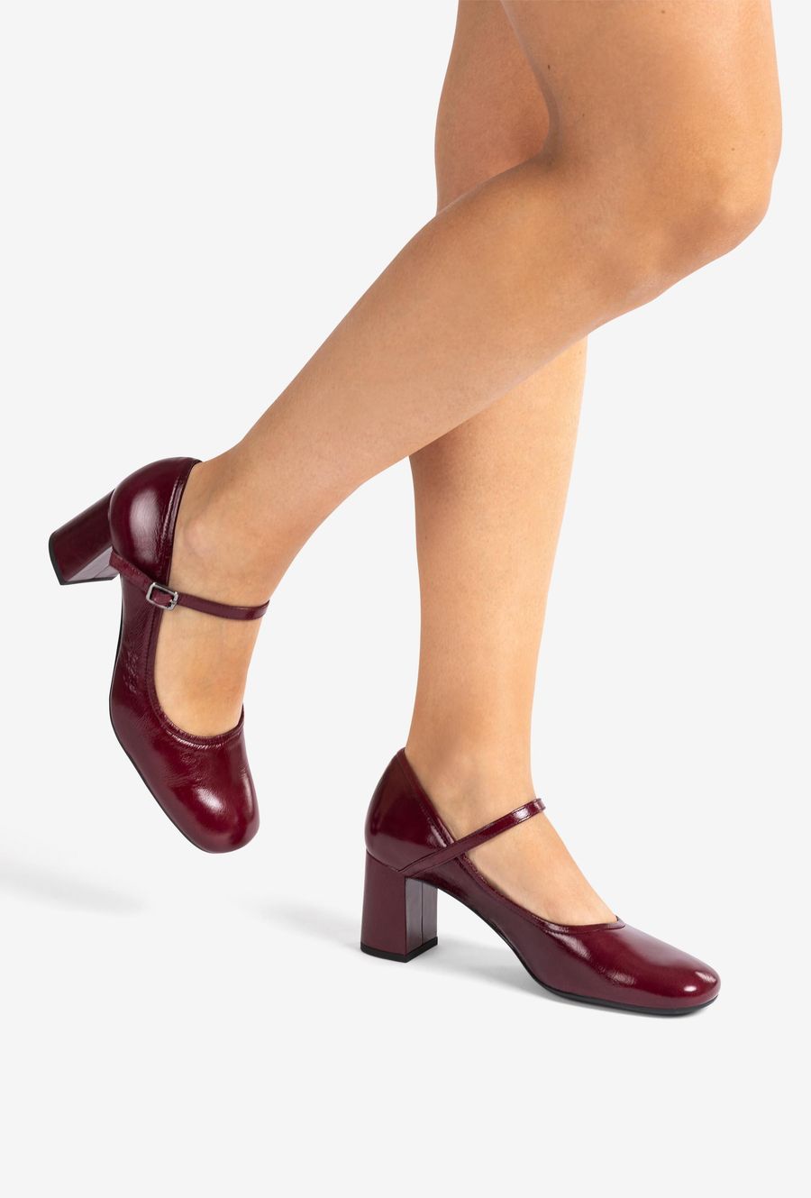 Ballerines Mary Jane à talon carré Unisa - Rouge