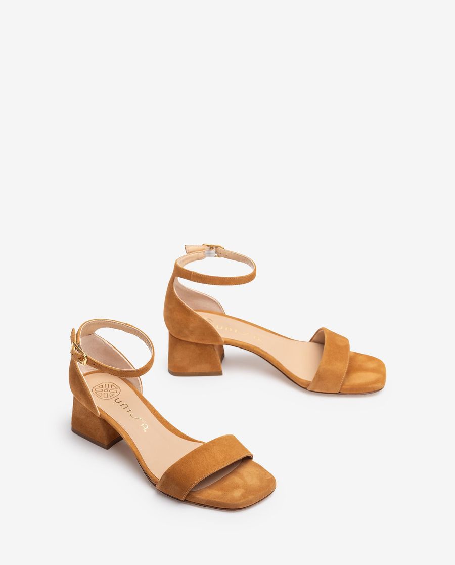 Sandales compensées à talon carré Unisa pour femme - Marron