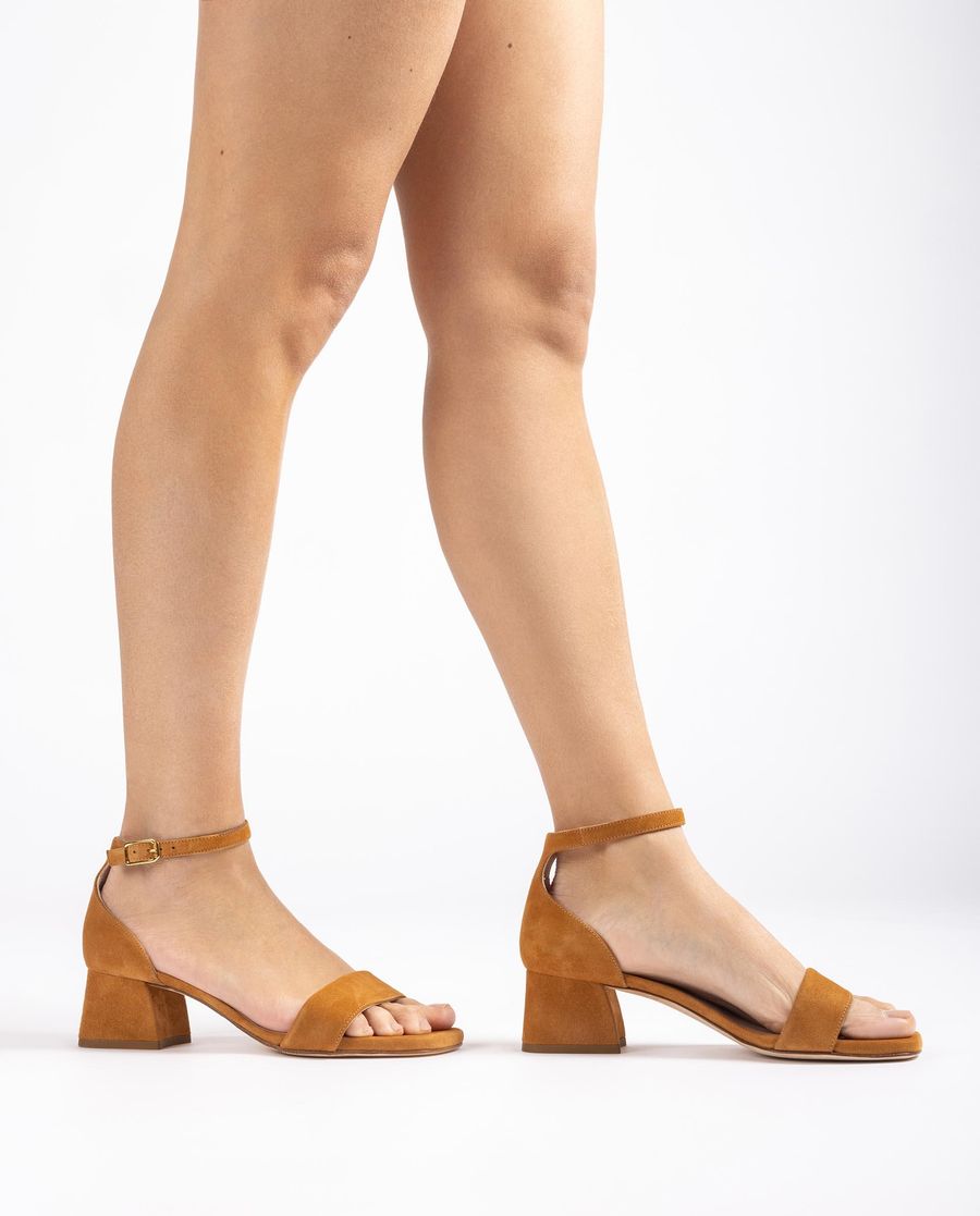Sandales compensées à talon carré Unisa pour femme - Marron