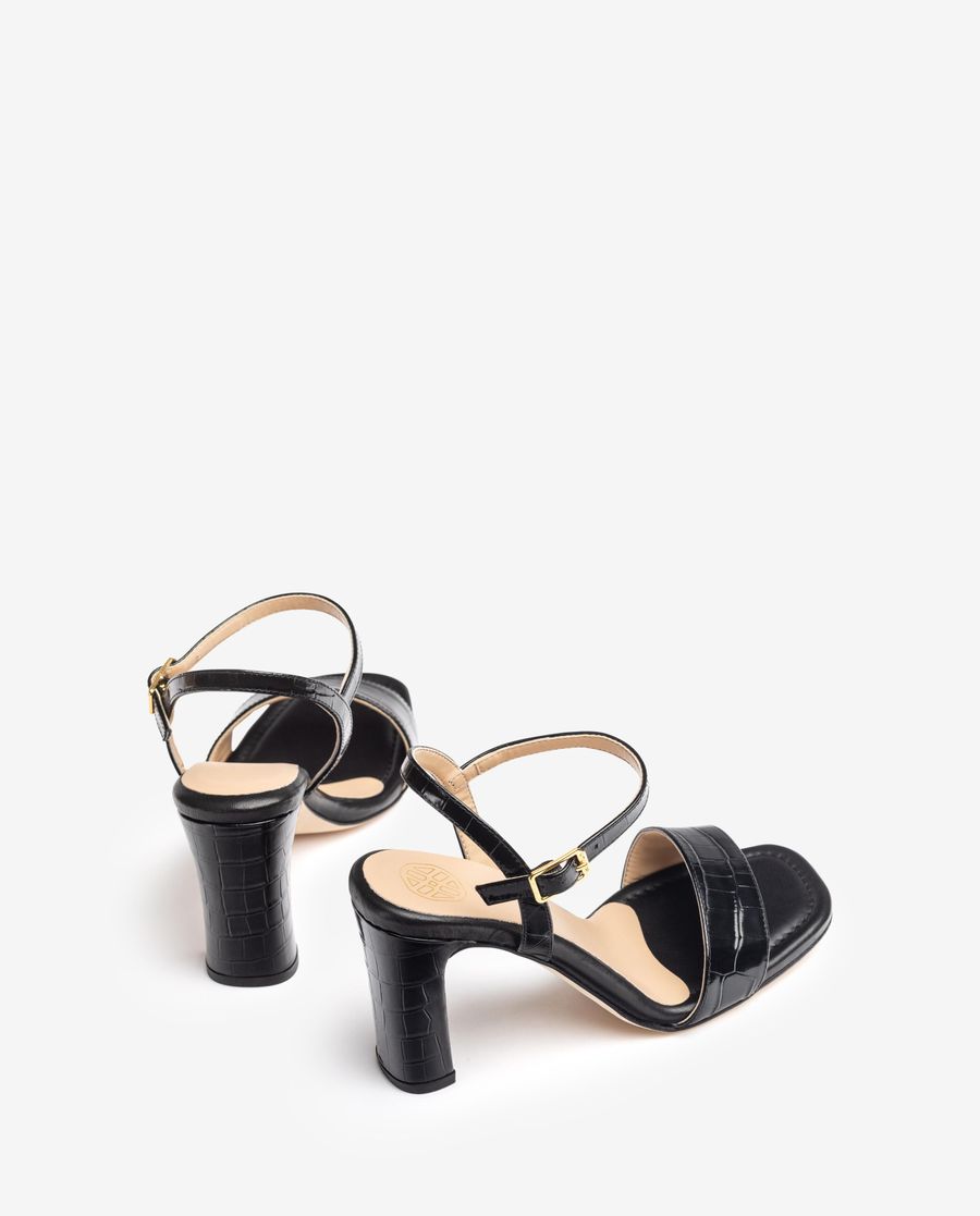Sandales à semelles larges et talons compensés Unisa - Noir