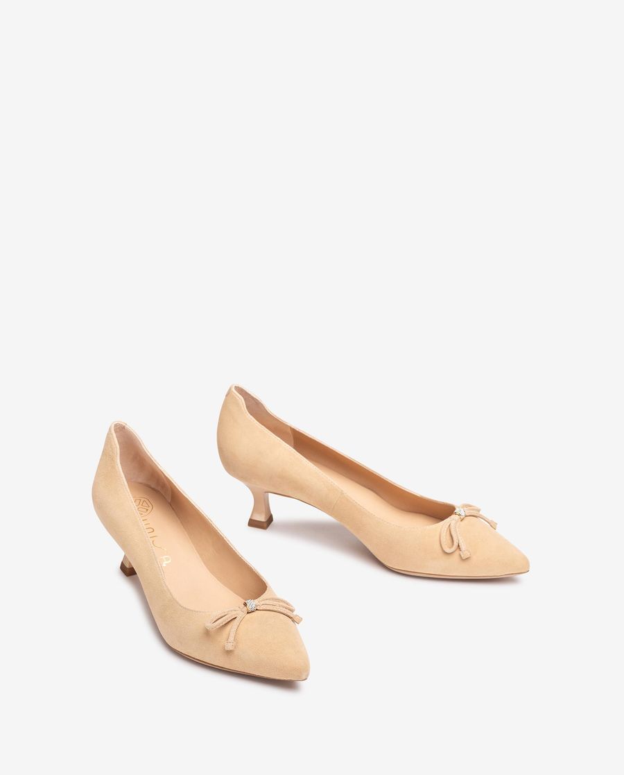 Escarpins à talon orné assorti Unisa pour femme - Beige