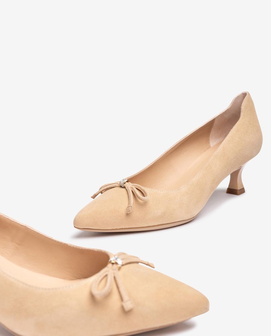 Escarpins à talon orné assorti Unisa pour femme - Beige