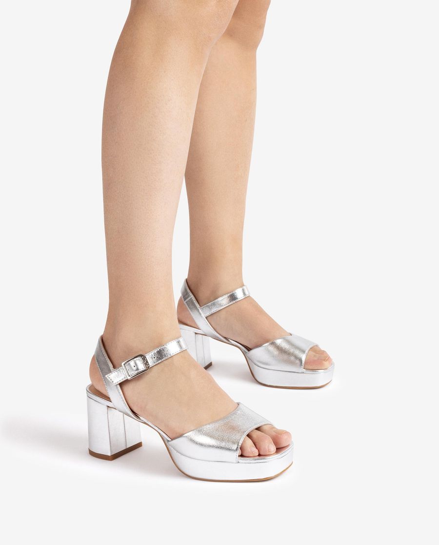 Sandales à talon Unisa pour femme - Basses et plateformes Argenté