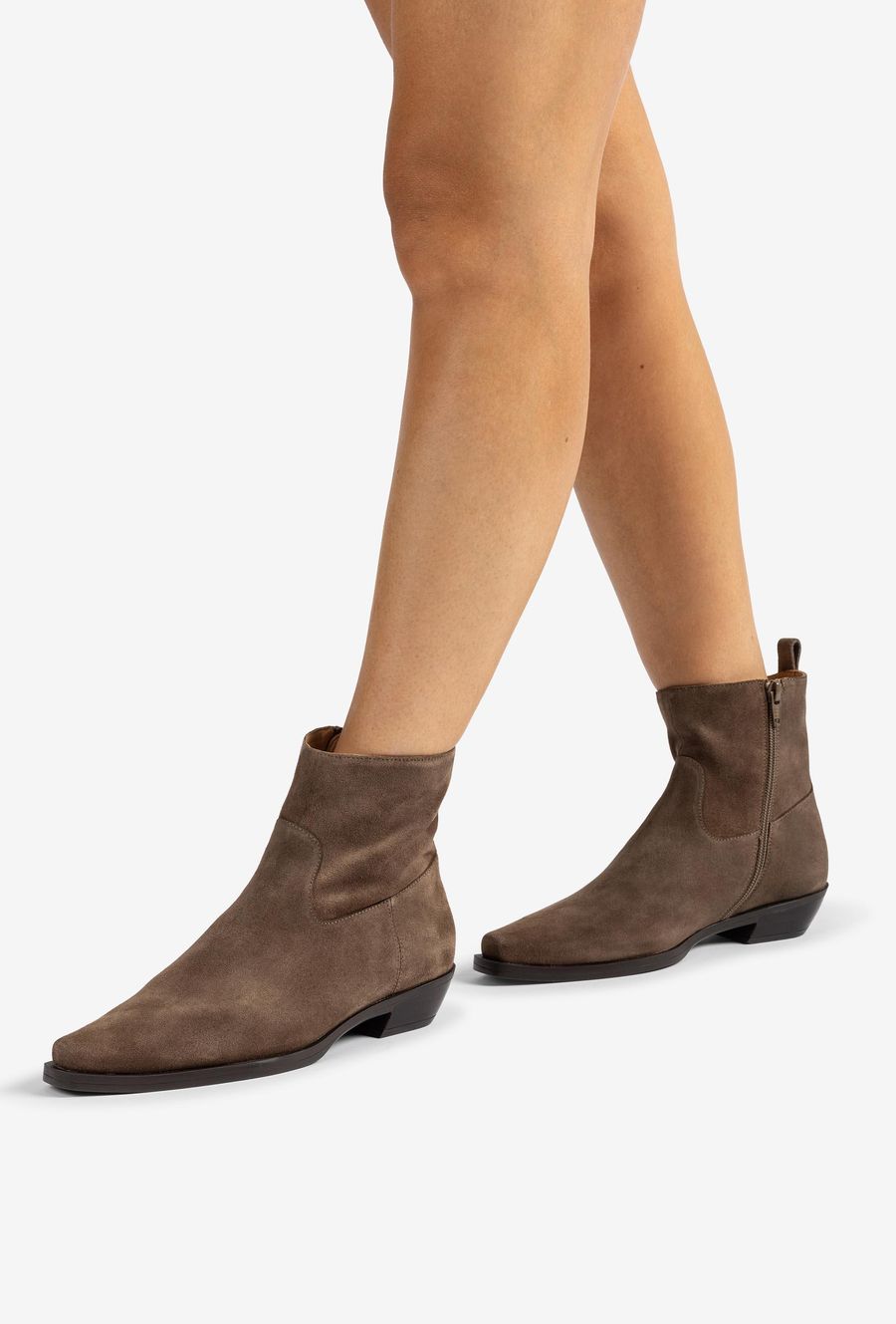 Bottines plates style cowboy Unisa pour femme - Marron