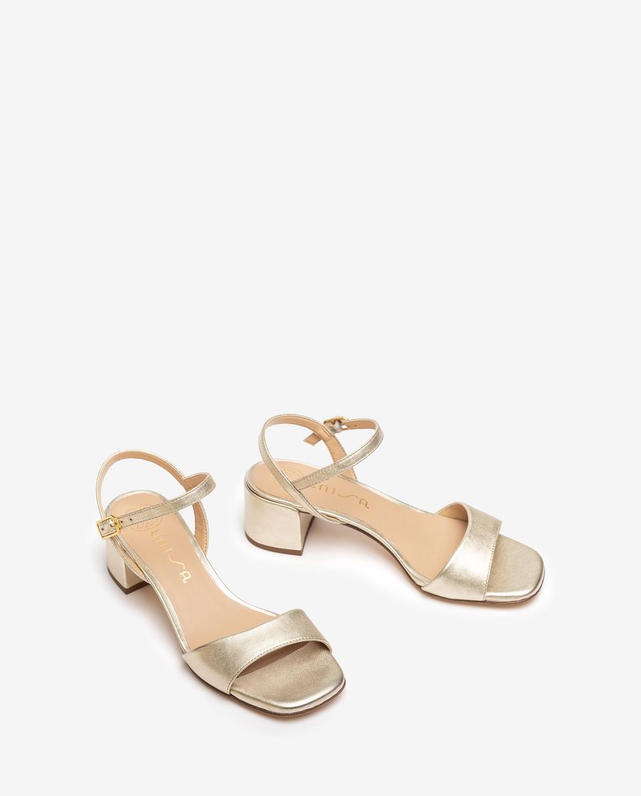Sandales à talon carré Unisa pour femme - Doré