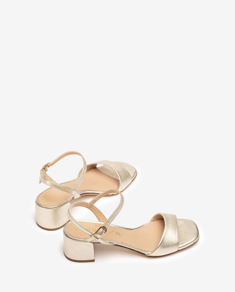 Sandales à talon carré Unisa pour femme - Doré