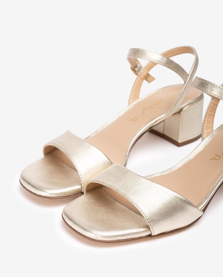 Sandales à talon carré Unisa pour femme - Doré
