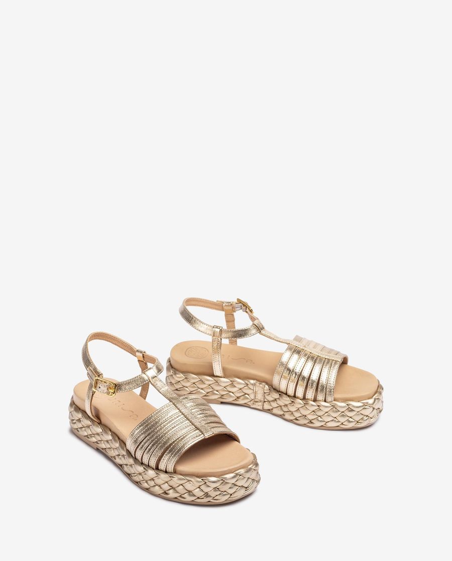 Sandales Unisa à brides croisées pour femme - Doré