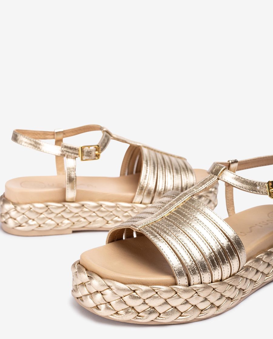 Sandales Unisa à brides croisées pour femme - Doré