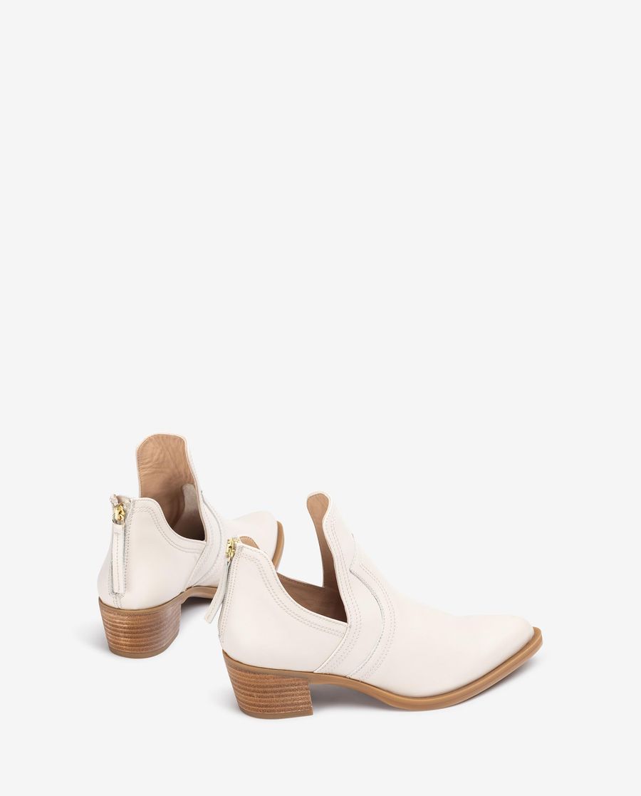Bottines cowboy découpées Unisa pour femme - Blanc
