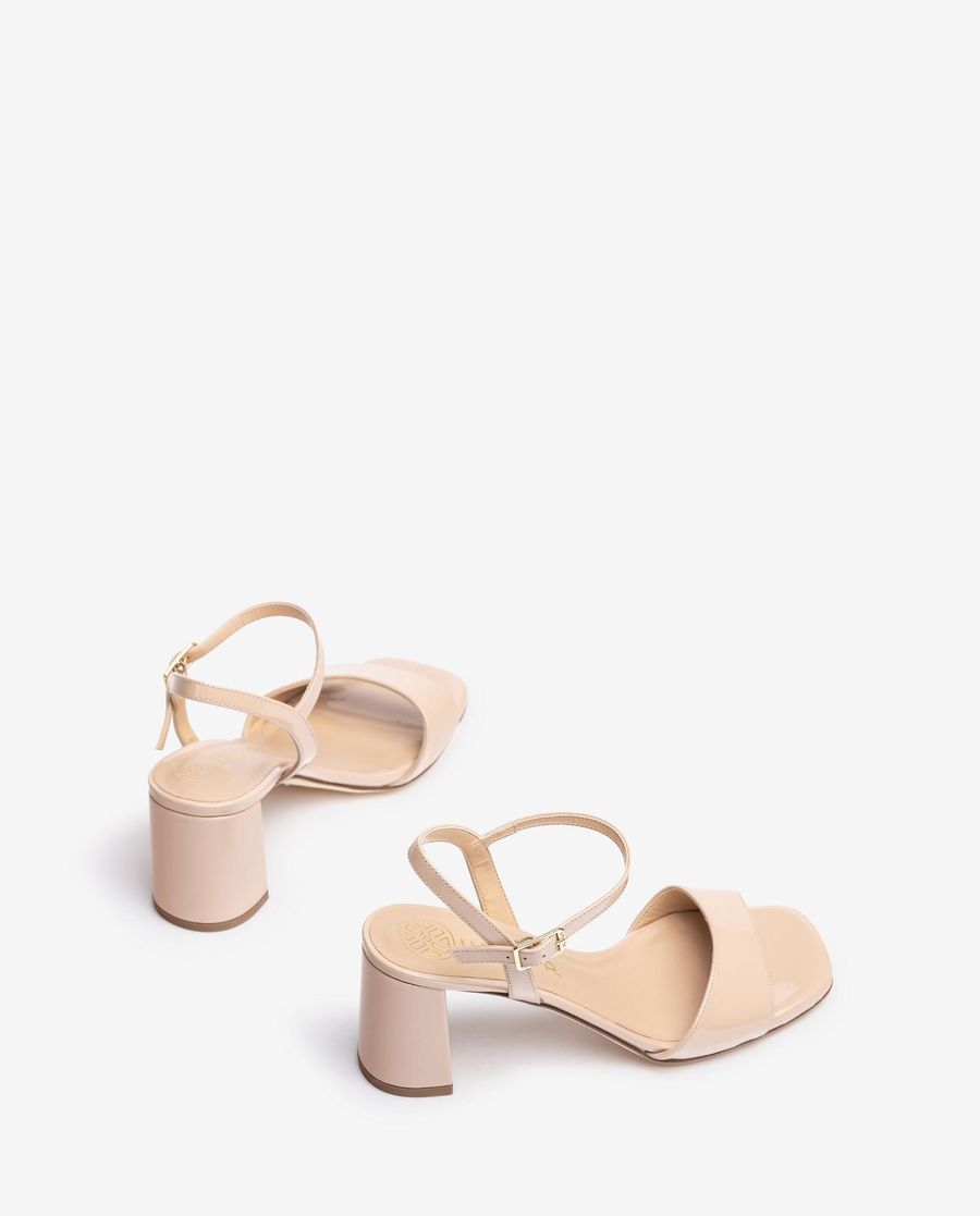 Sandales en cuir verni Unisa pour femme - Beige