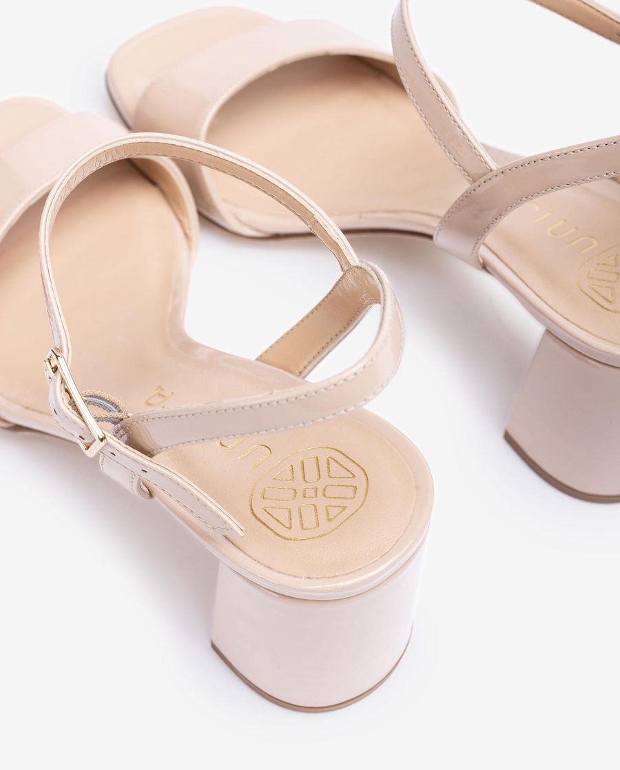 Sandales en cuir verni Unisa pour femme - Beige