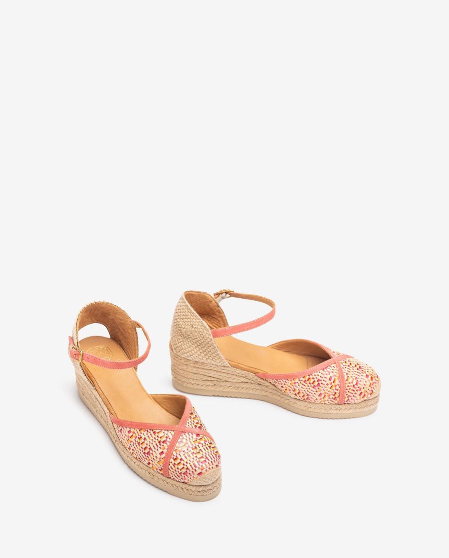 Espadrilles Unisa Femme avec tige en raphia - Rouge