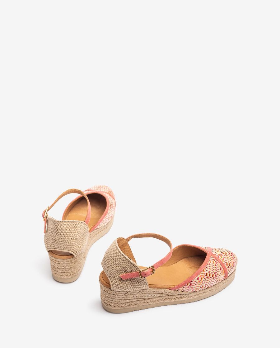 Espadrilles Unisa Femme avec tige en raphia - Rouge