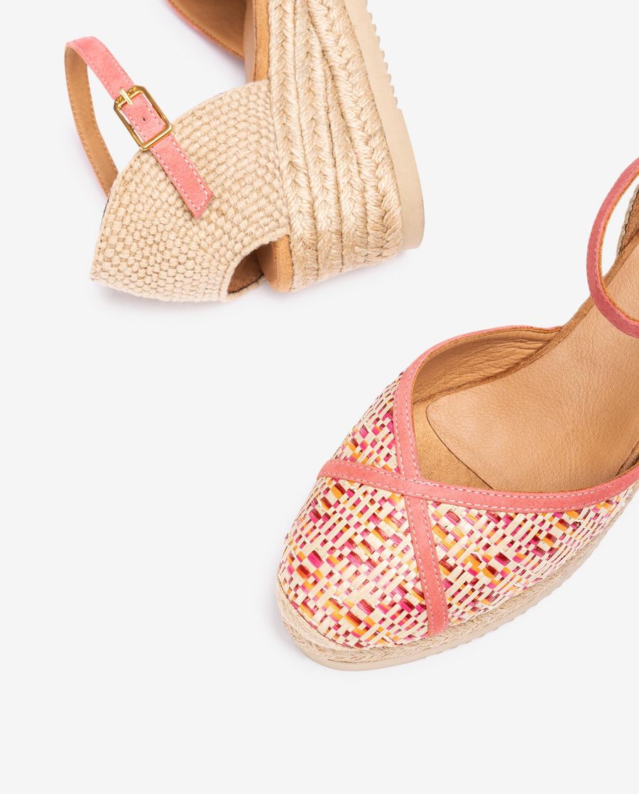 Espadrilles Unisa Femme avec tige en raphia - Rouge