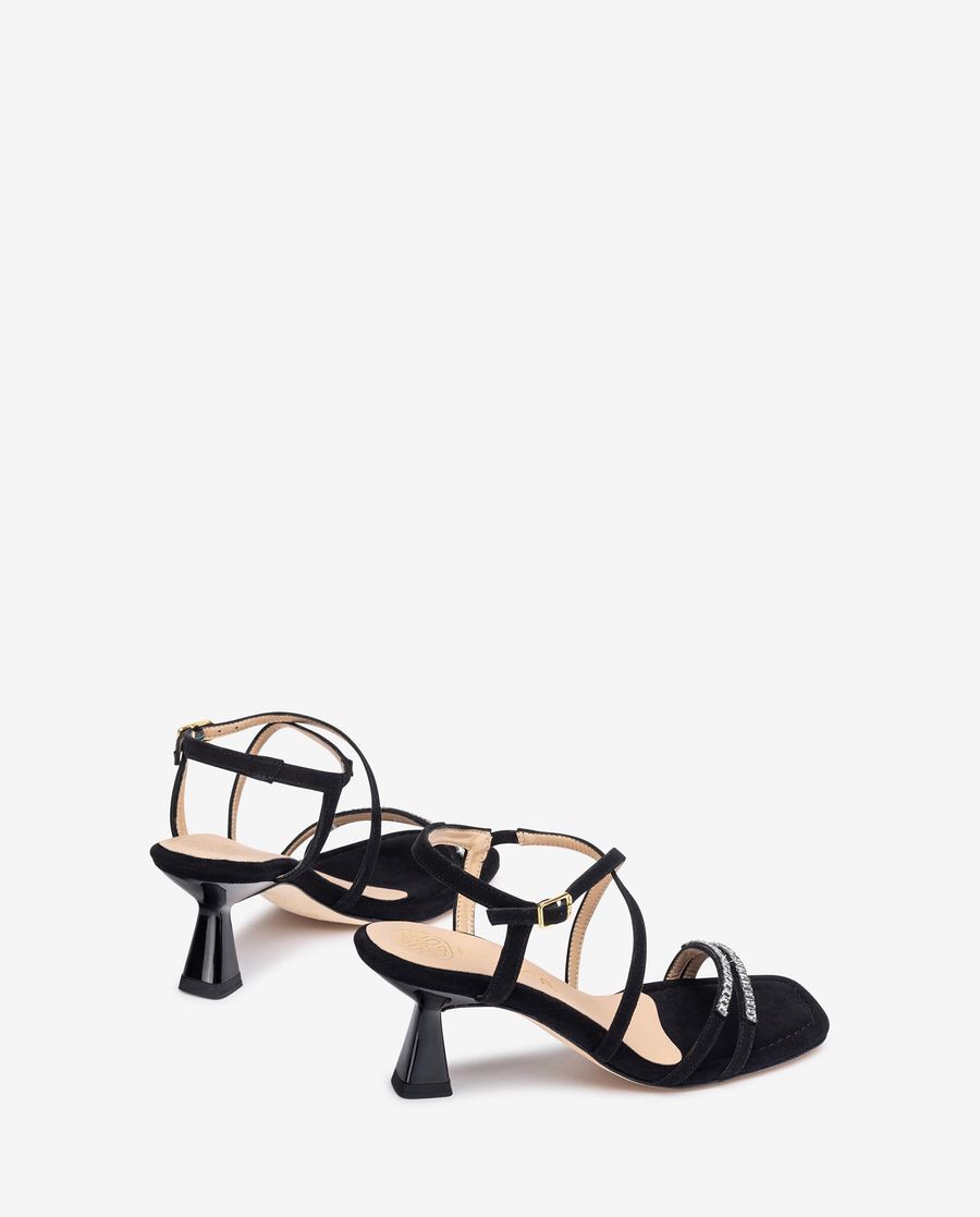Sandales habillées à cristaux Unisa pour femme - Noir