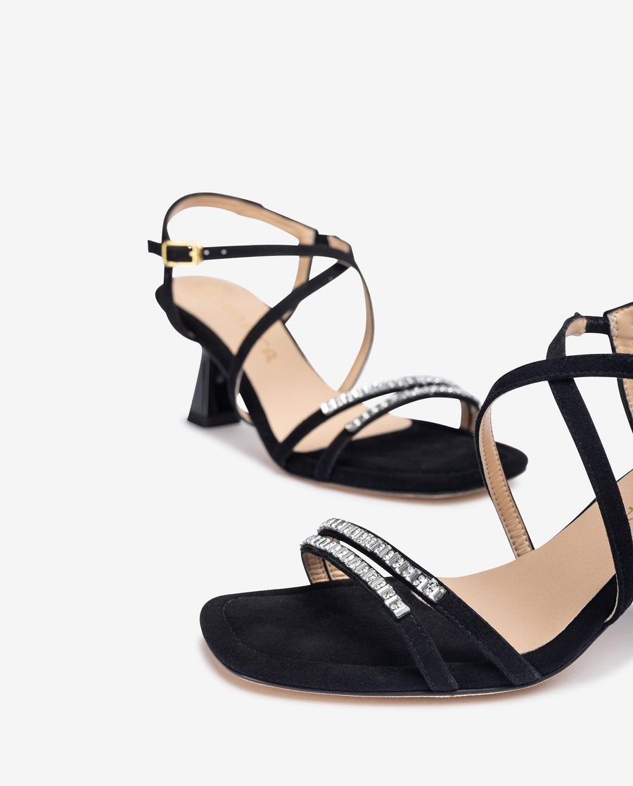 Sandales habillées à cristaux Unisa pour femme - Noir