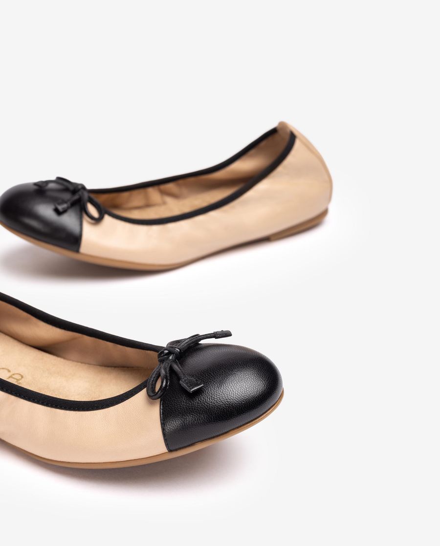 Ballerines Unisa Femme à bout contrasté - Beige