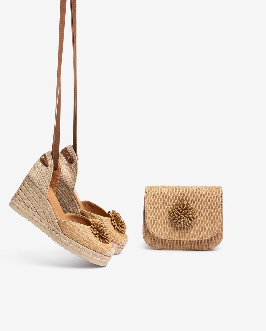 Sac en raphia orné Unisa Femme - Marron