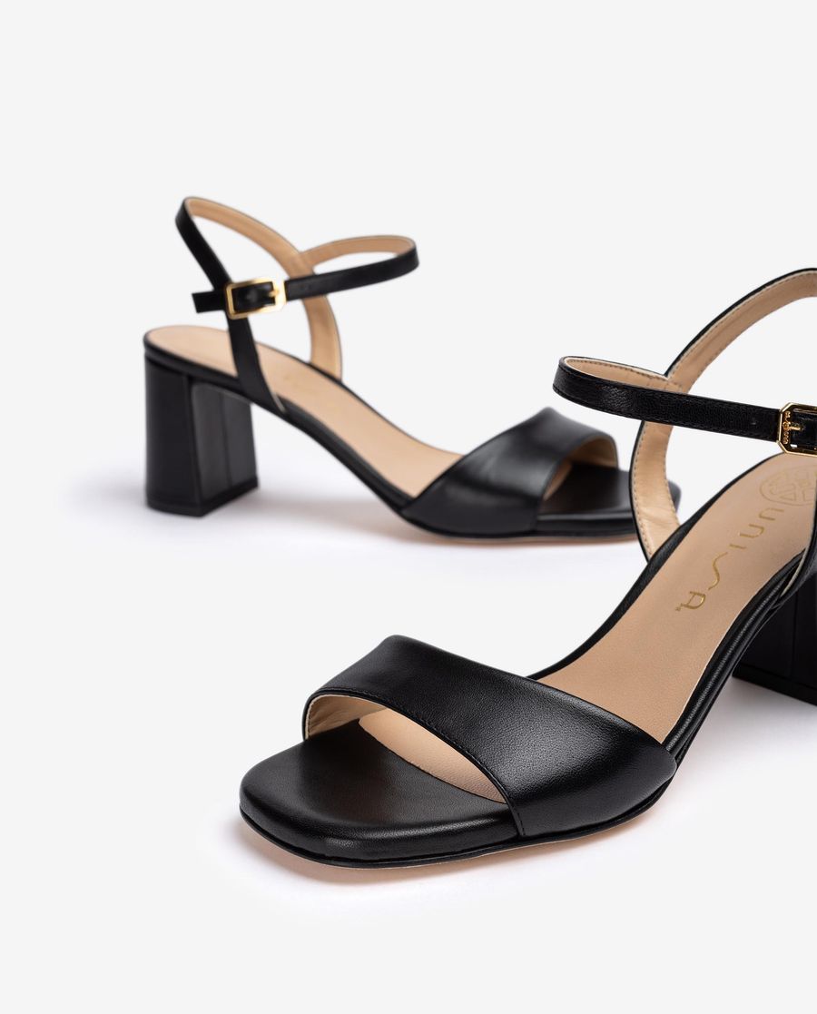 Sandales en cuir Unisa pour femme - Noir