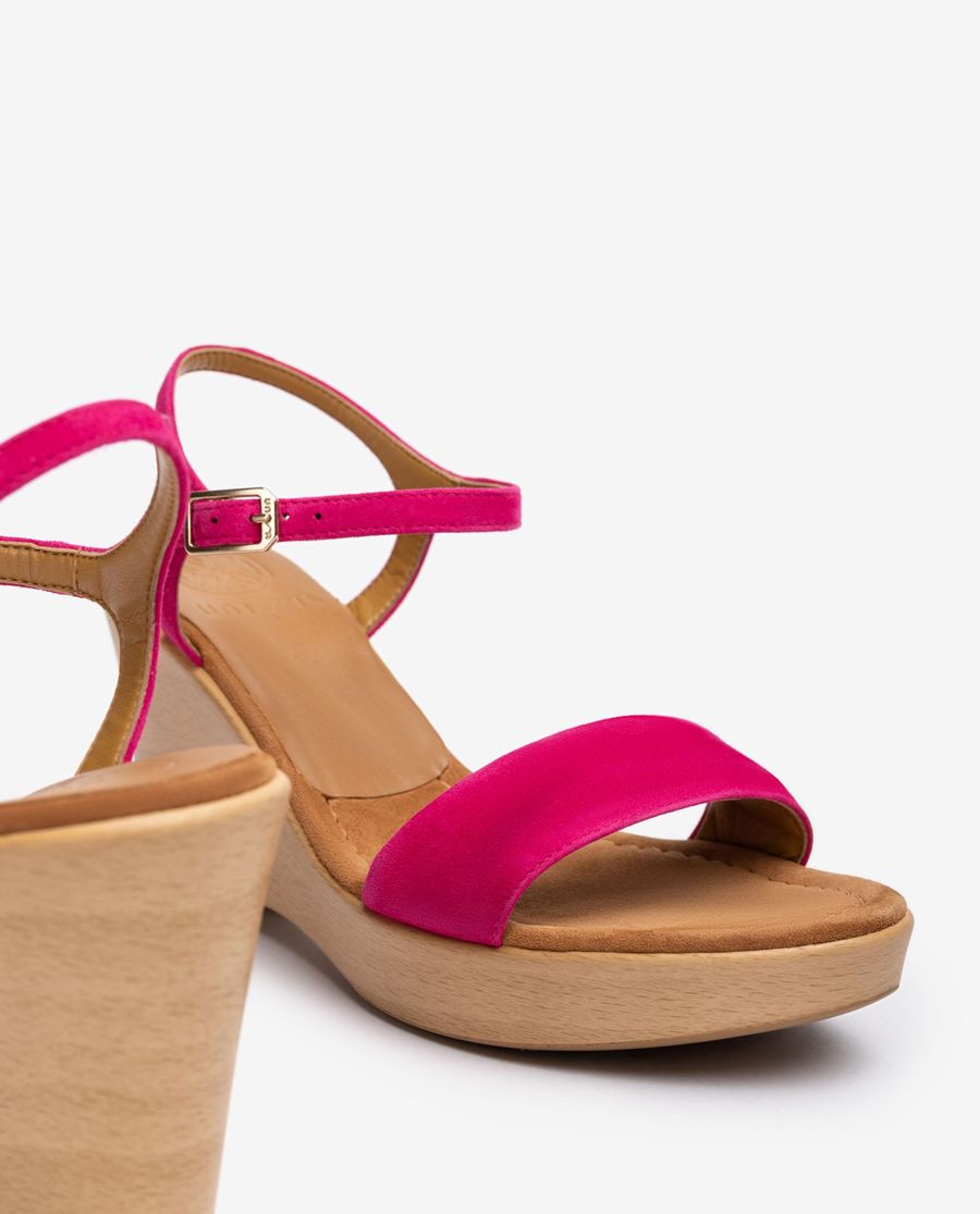 Sandales carrées en daim Unisa pour femme - Rose