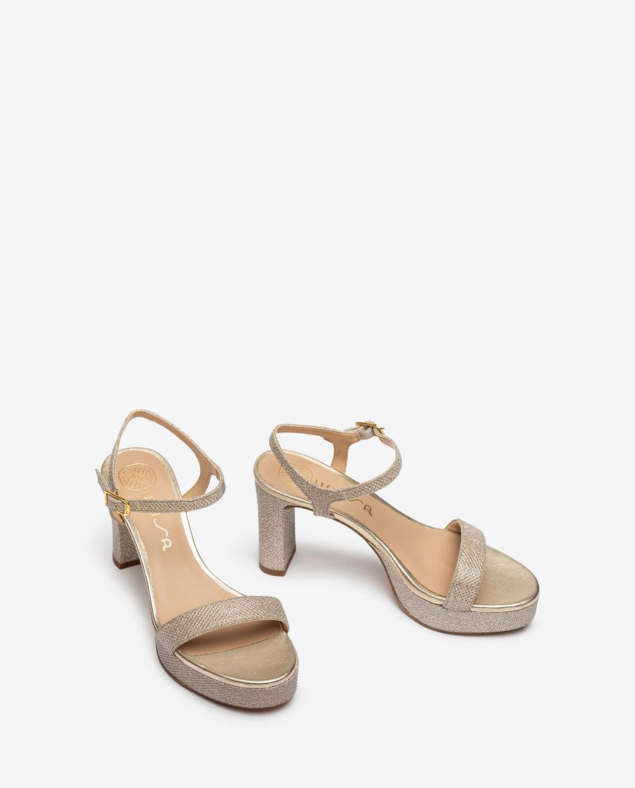Sandales à talons et plateformes Unisa pour femme - Doré