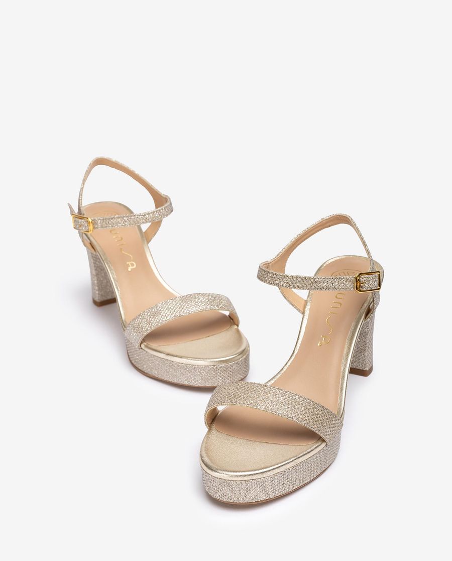 Sandales à talons et plateformes Unisa pour femme - Doré