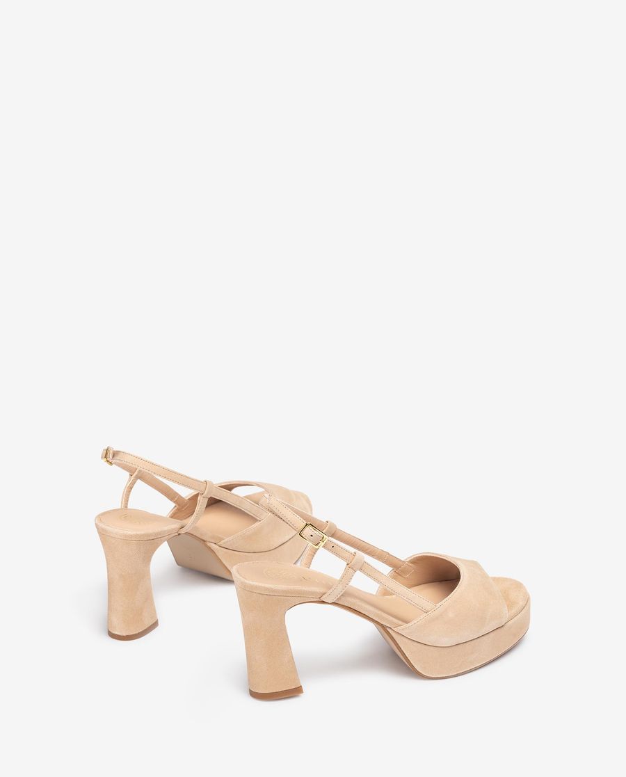 Sandales compensées à bride arrière Unisa pour femme - Beige