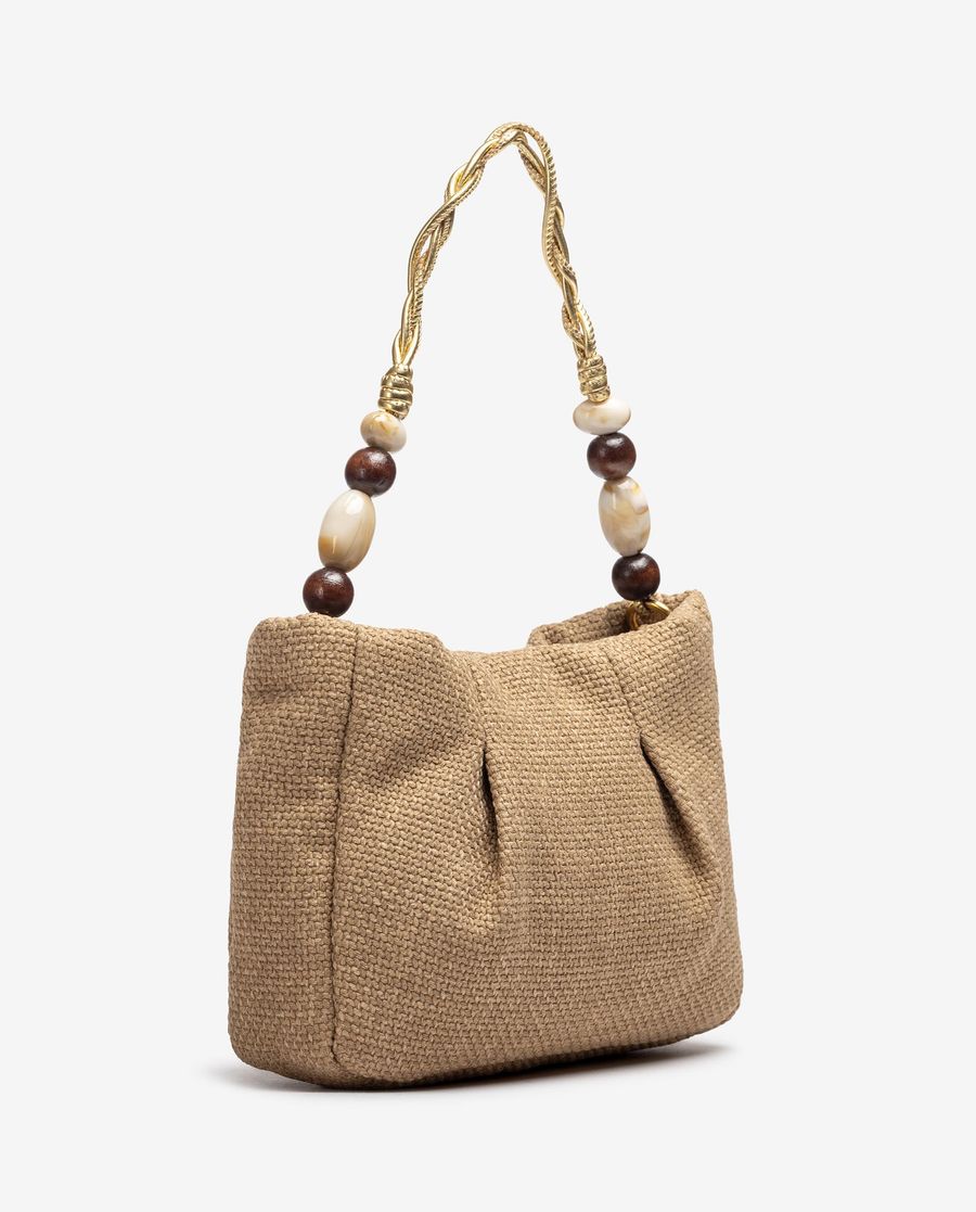 Sac à main Unisa pour femme avec poignées ornées - Beige