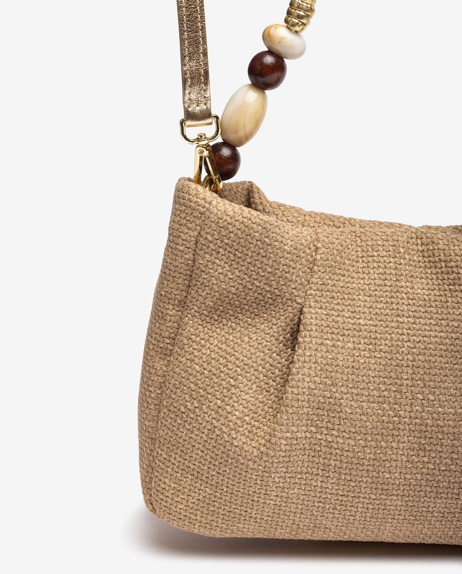 Sac à main Unisa pour femme avec poignées ornées - Beige