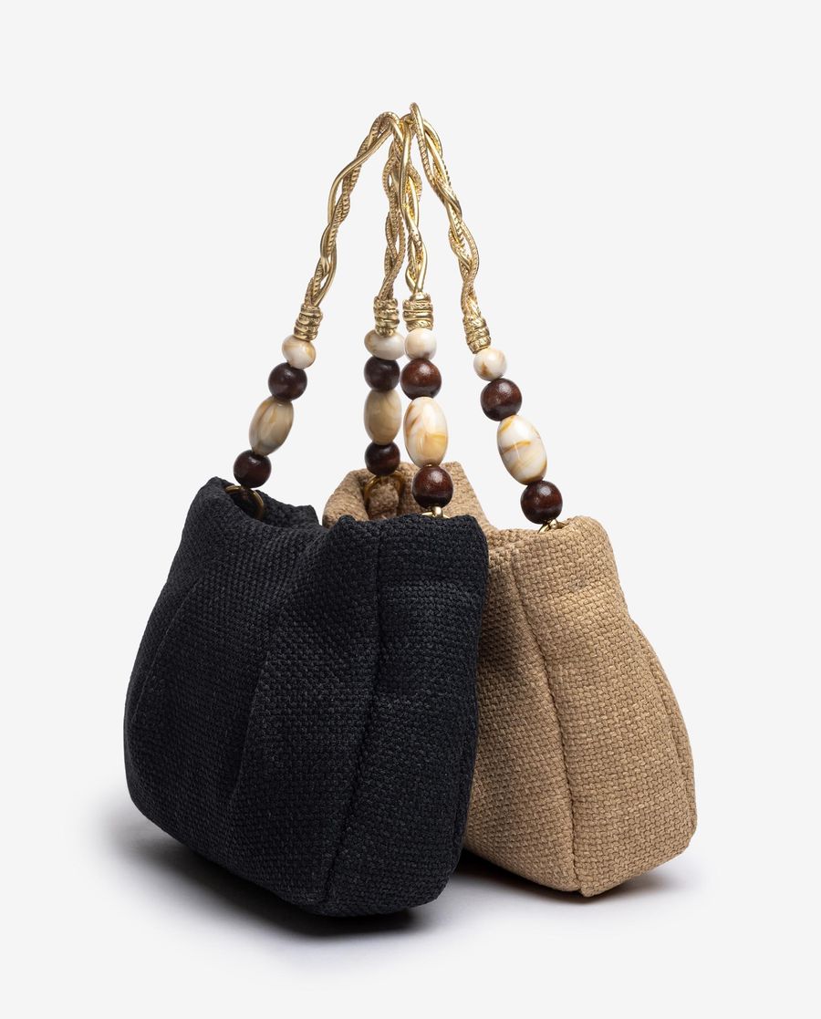 Sac à main Unisa pour femme avec poignées ornées - Beige