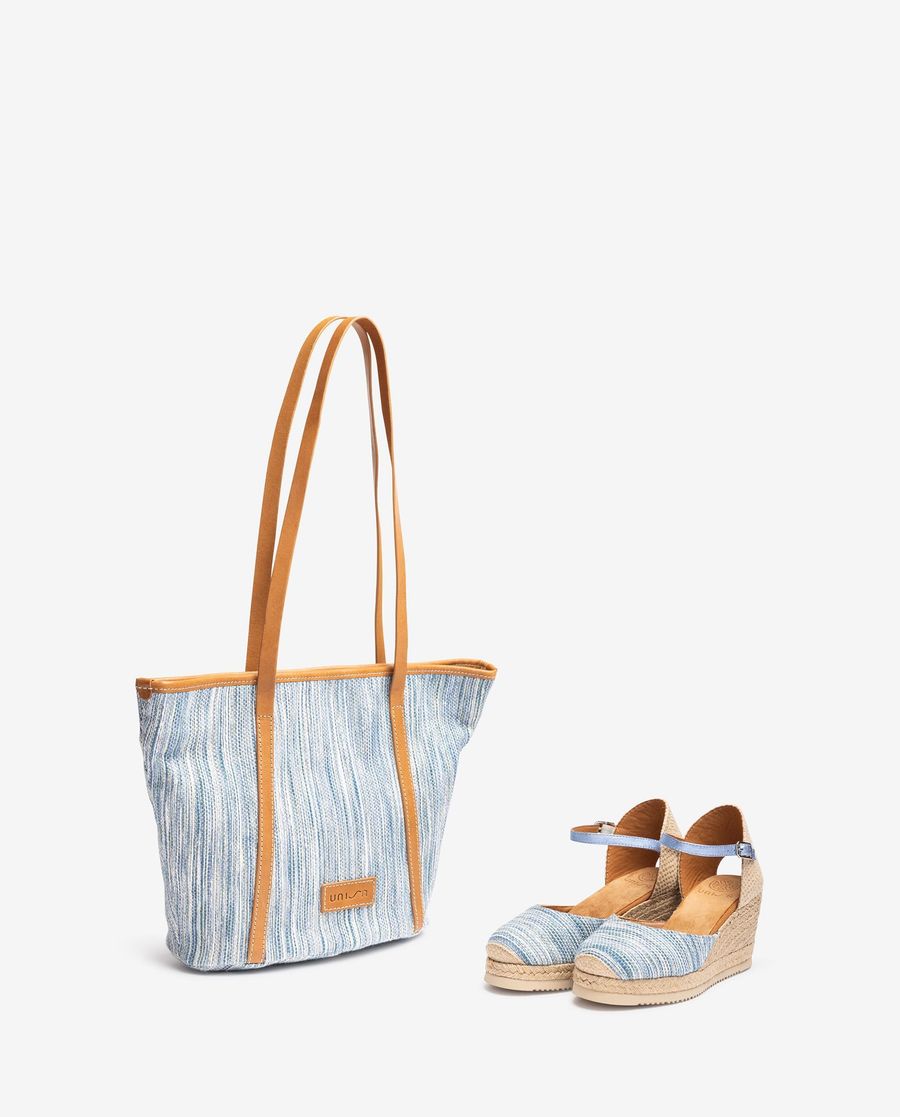 Sac cabas Unisa en tissu Jarapa pour femme - Bleu