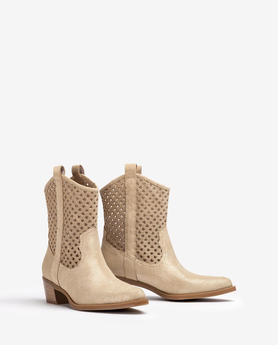 Bottes cowboy Unisa avec perforations - Doré