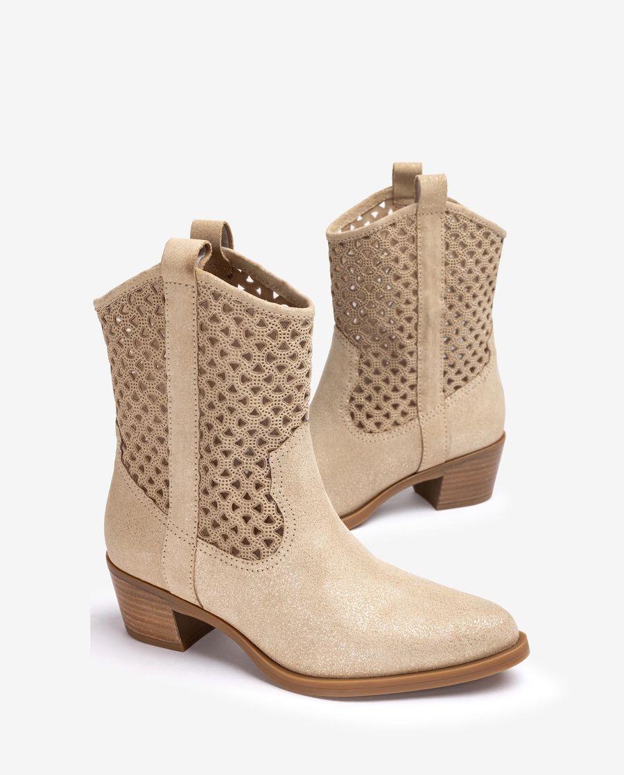 Bottes cowboy Unisa avec perforations - Doré