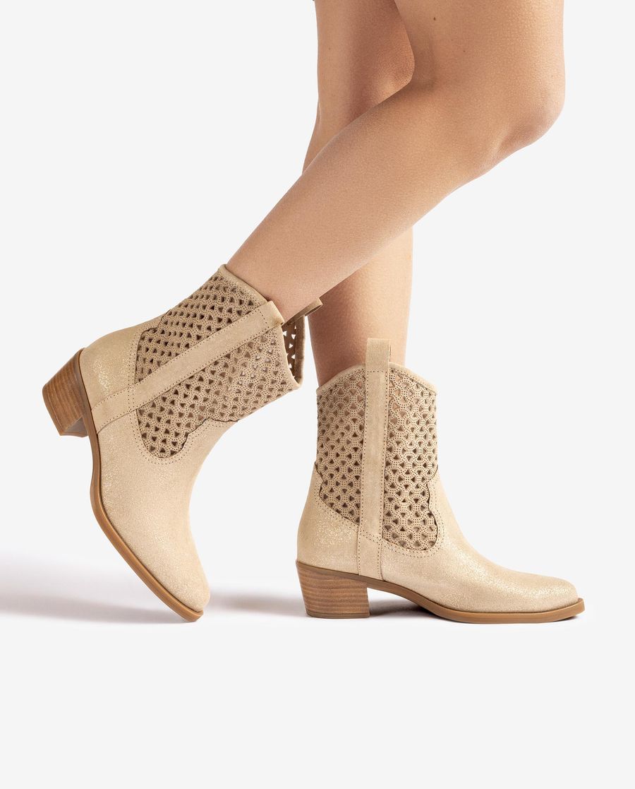 Bottes cowboy Unisa avec perforations - Doré