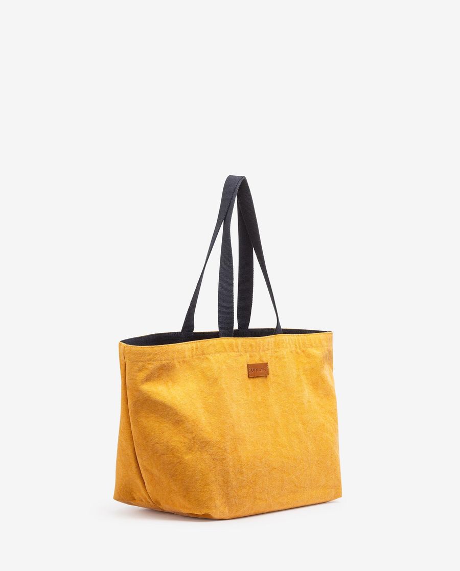 Sac de plage Maxi Unisa Femme en tissu recyclé - Jaune