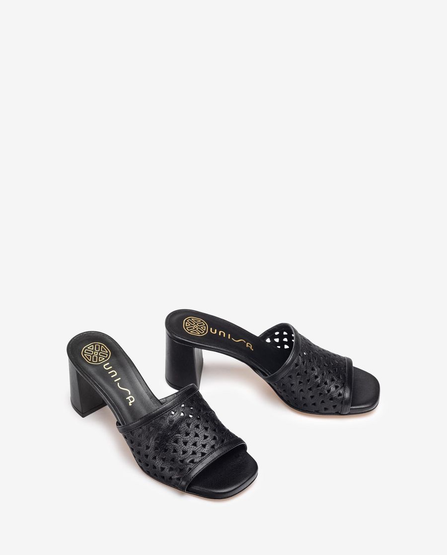 Sandales Unisa Femme à Bout Large et Bout Ouvert - Noir