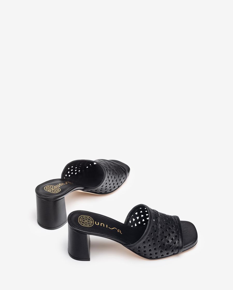 Sandales Unisa Femme à Bout Large et Bout Ouvert - Noir