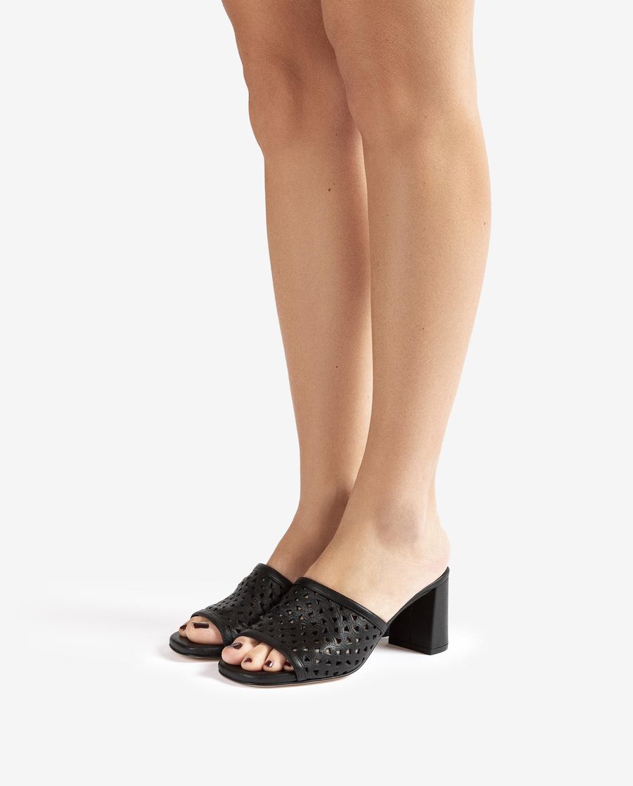 Sandales Unisa Femme à Bout Large et Bout Ouvert - Noir
