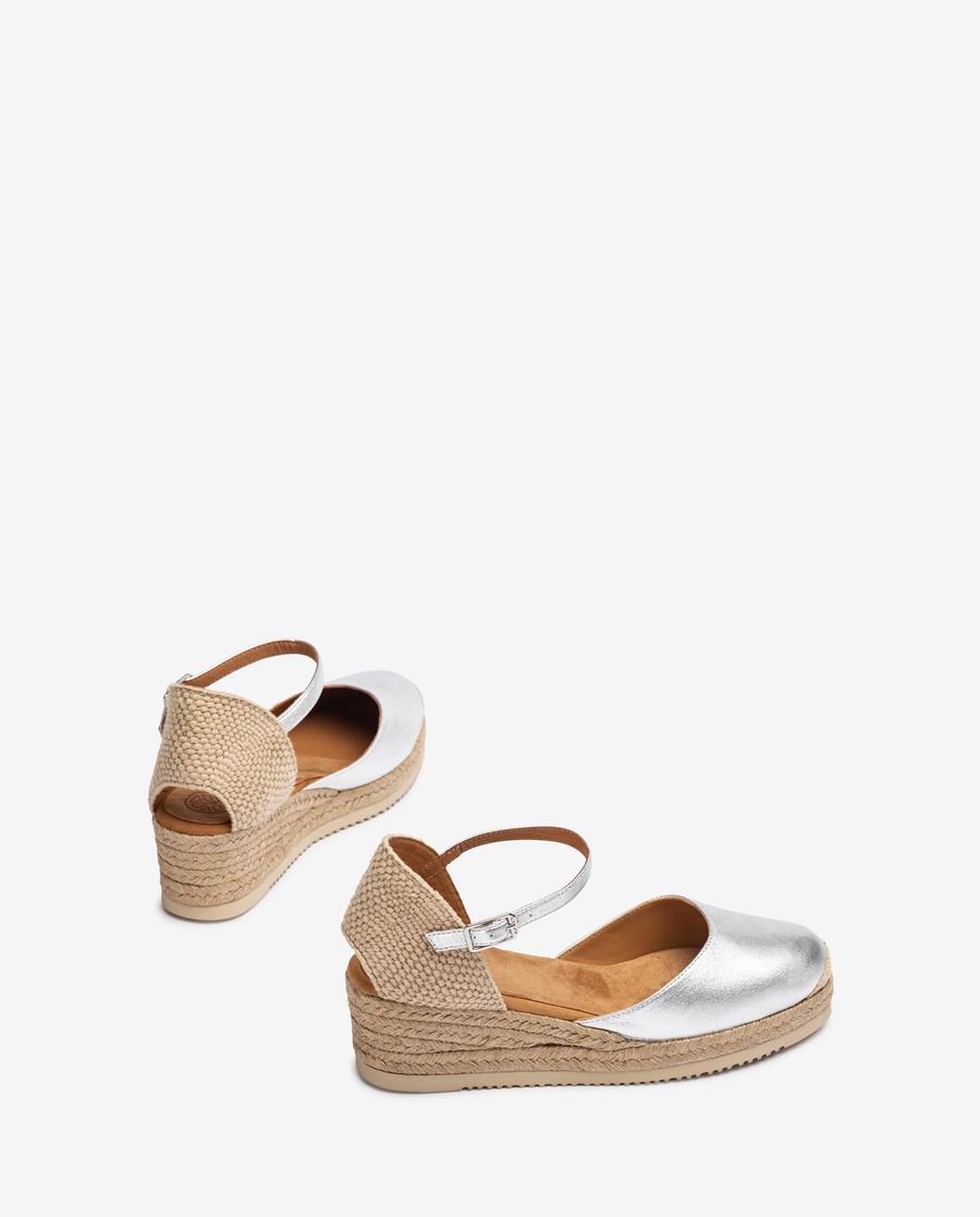 Espadrilles compensées métalliques Unisa pour femme - Argenté