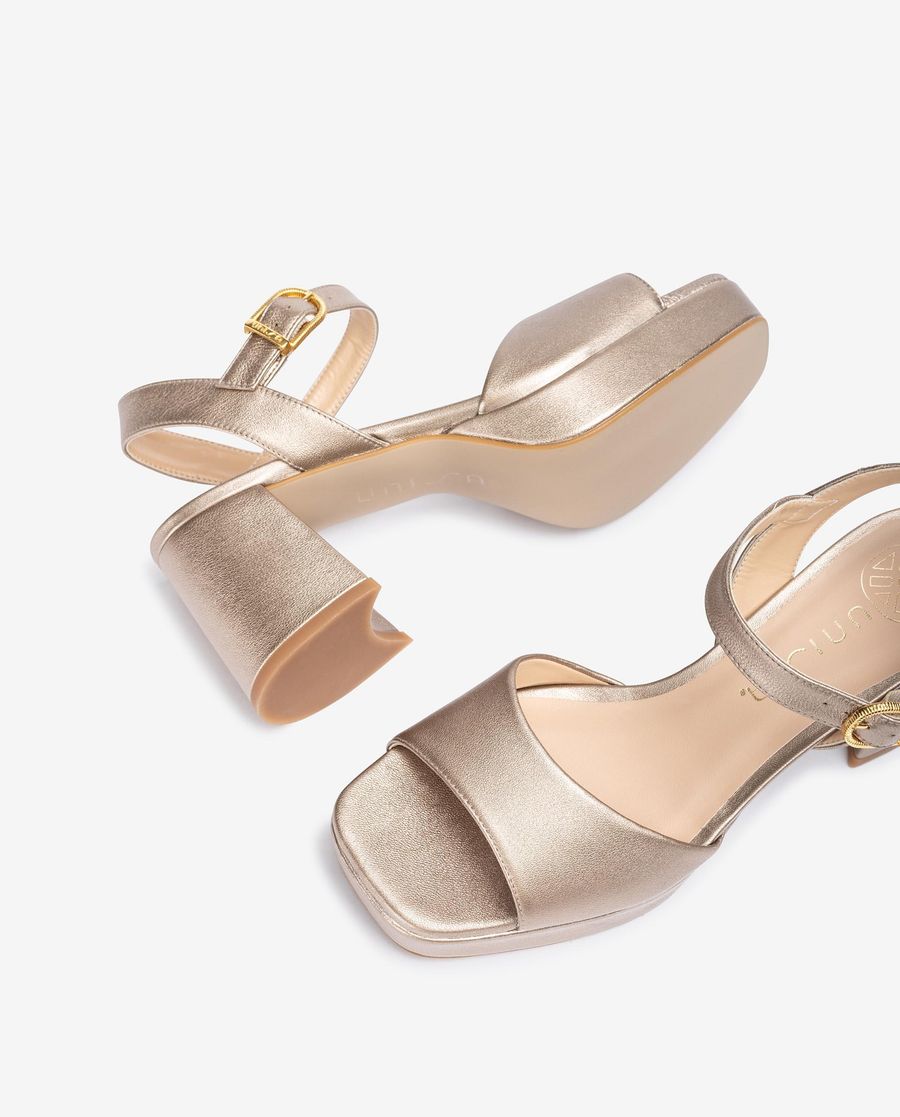 Sandales à plateforme et talon bas Unisa pour femme - Bronze