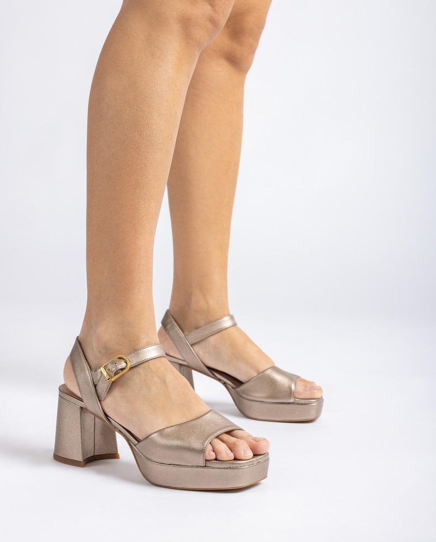 Sandales à plateforme et talon bas Unisa pour femme - Bronze